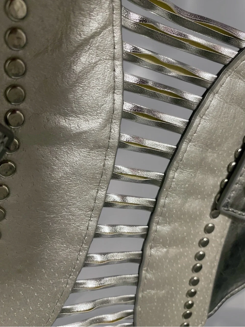 Y2K Silver Cyber Corset Rhinestone Waist Belt
